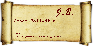 Jenet Bolivár névjegykártya